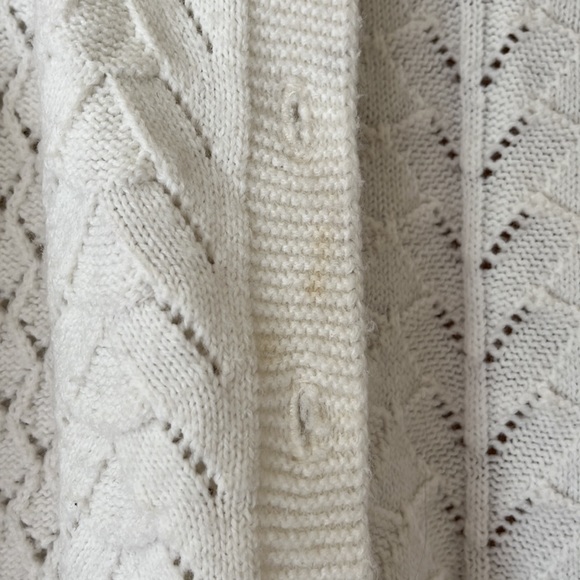 Vintage white button up sweater. Opaque buttons. Womens XS/S - Picture 2 of 5